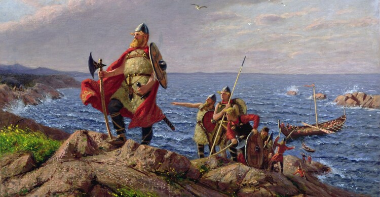 Leif Eriksson odkrywa Amerykę - obraz pędzla Hansa Dahla